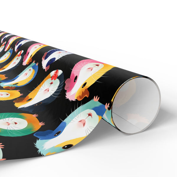 Poppin' Piggy on Black Gift Wrapping Paper