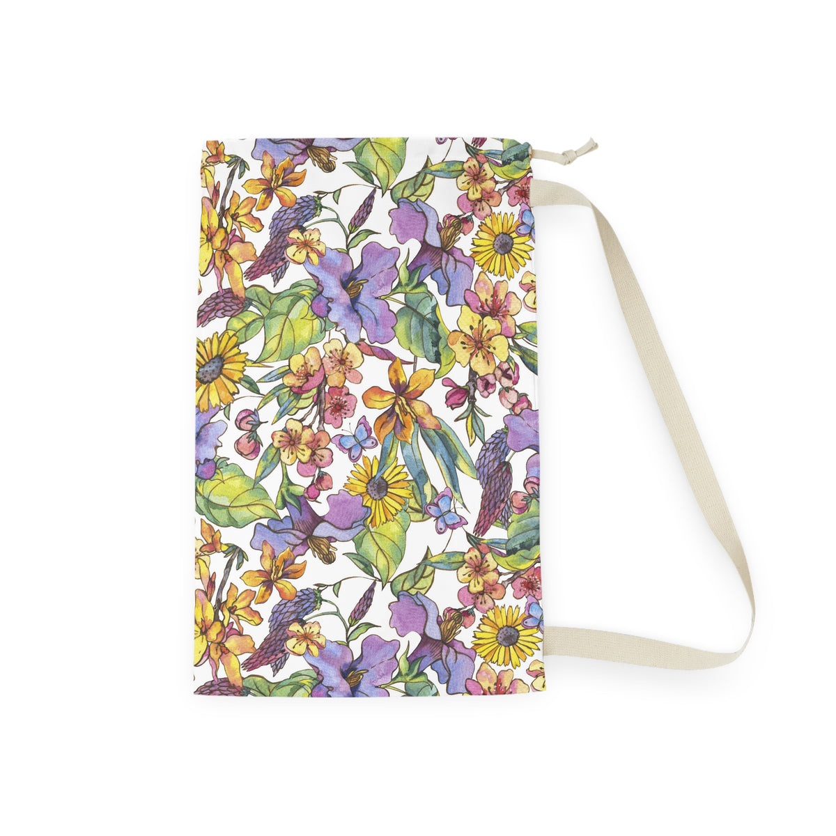 Floral Butterfly Collage Laundry Bag