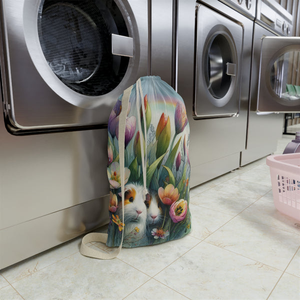 Tulips in the Rain Guinea Pig Laundry Bag
