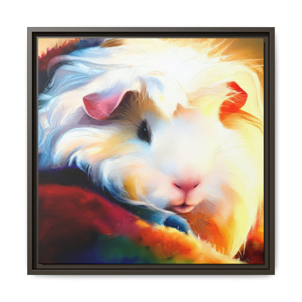 Firelight Fleece Cavy Framed Guinea Pig Canvas Print