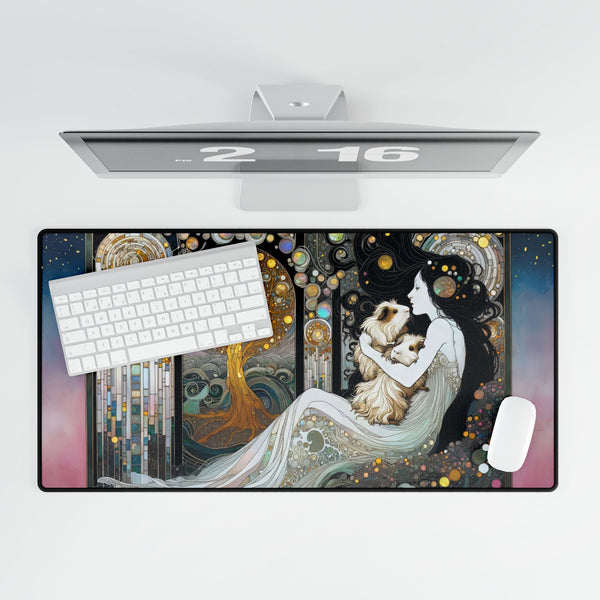 Lady with Piggies Desk Mat