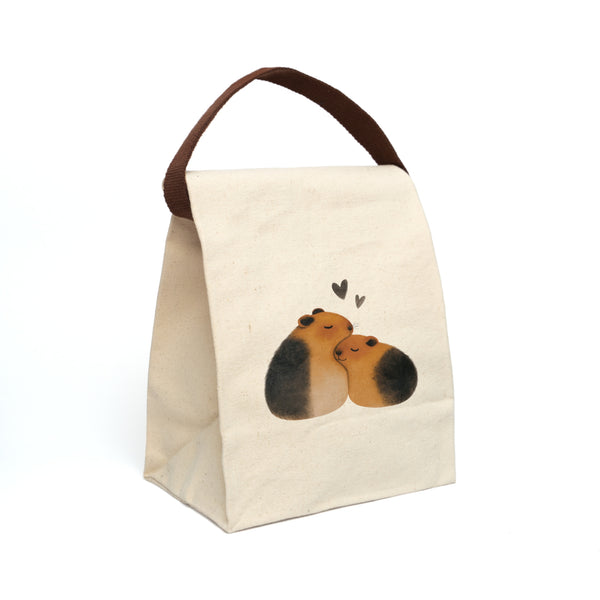 Cuddling Cavies Guinea Pig Canvas Lunch Bag