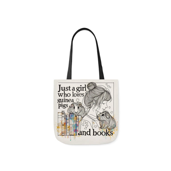 Just a Girl Who Loves Guinea Pigs and Books Canvas Tote - Style BG2P