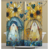 Sunflowers in the Rain Guinea Pig Shower Curtain