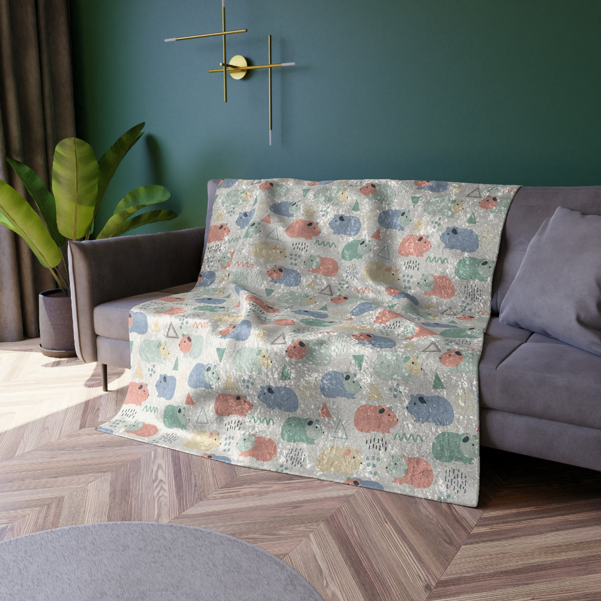 Soft Cavy Confetti Crushed Velvet Guinea Pig Blanket