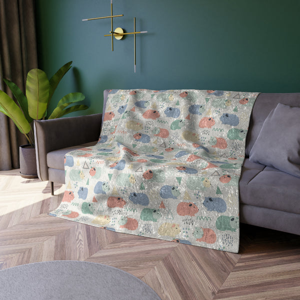 Soft Cavy Confetti Crushed Velvet Guinea Pig Blanket