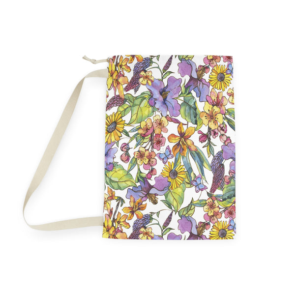 Floral Butterfly Collage Laundry Bag