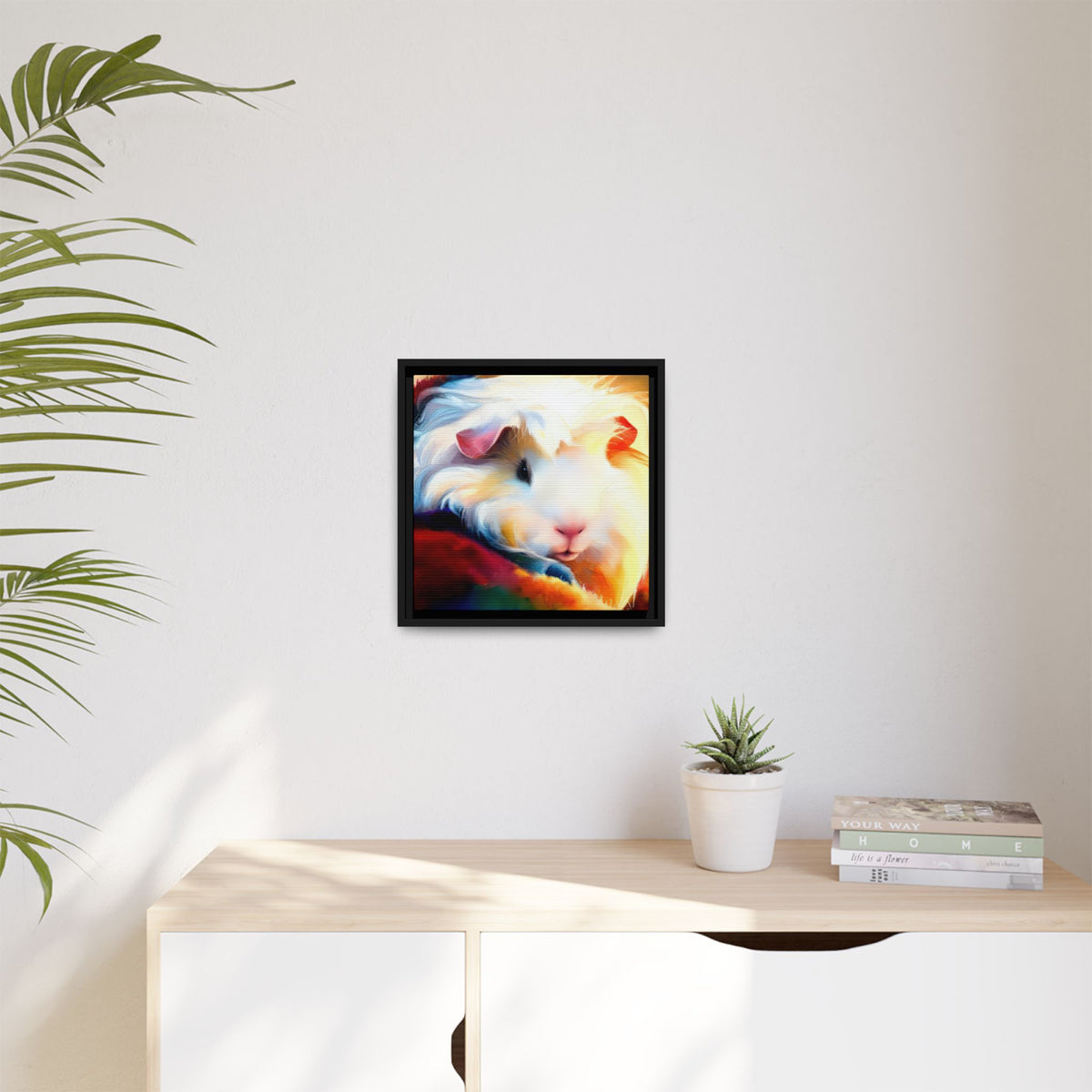 Firelight Fleece Cavy Framed Guinea Pig Canvas Print