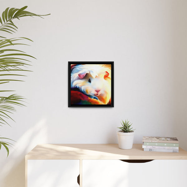 Firelight Fleece Cavy Framed Guinea Pig Canvas Print