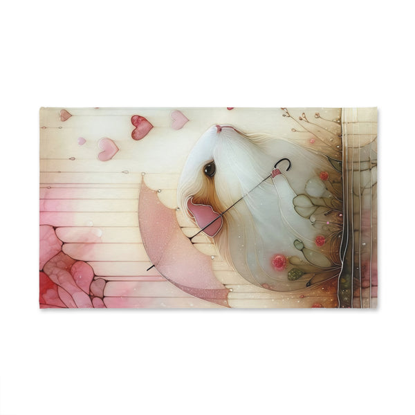 Cute Guinea Pig Hand Towel (pink) with Umbrella Design - Perfect for Animal Lovers and Home Decor