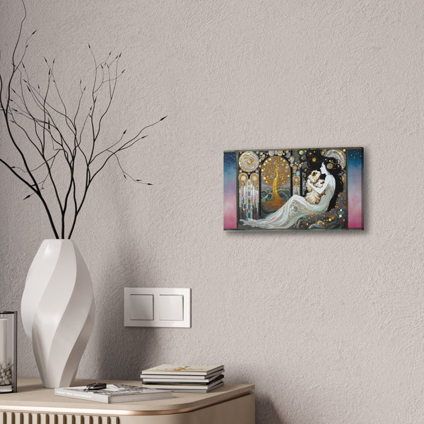 Lady with 2 piggies Canvas Stretched, 0.75"