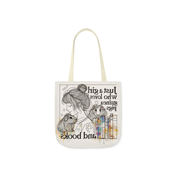 Just a Girl Who Loves Guinea Pigs and Books Canvas Tote - Style BG2P
