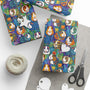 Blue Paisley Piggy - Guinea Pig Wrapping Paper