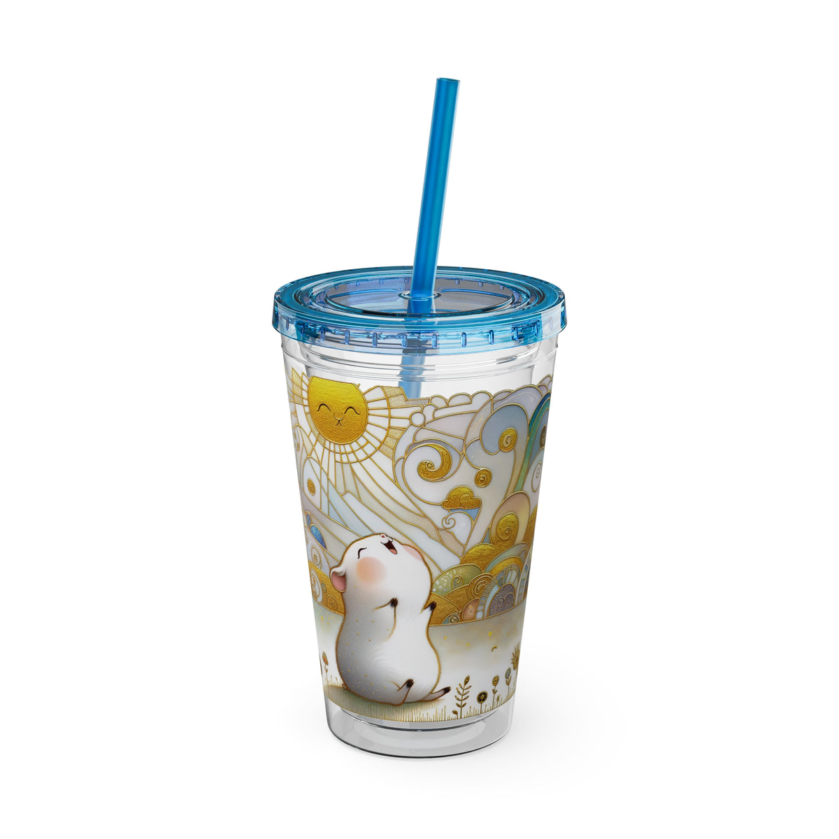 Summer Piggy Joy Guinea Pig Tumbler with Straw