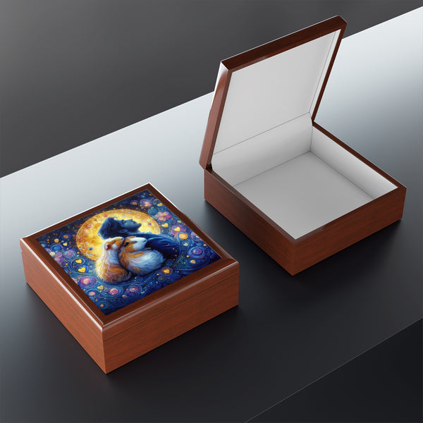 Romantic Man with Guinea Pigs Keepsake Box