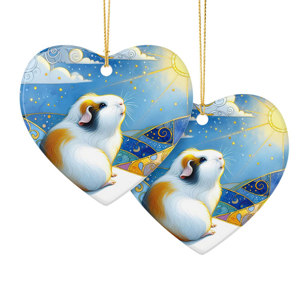 Winter Solstice Guinea Pig Ceramic Ornament