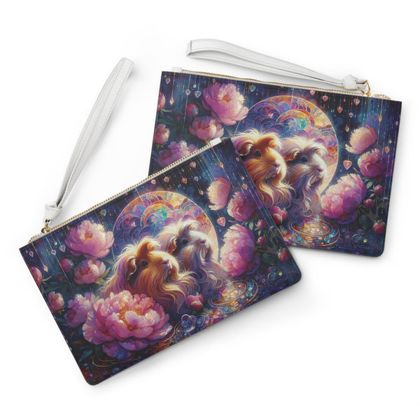 Piggies in Peonies Guinea Pig Clutch Bag