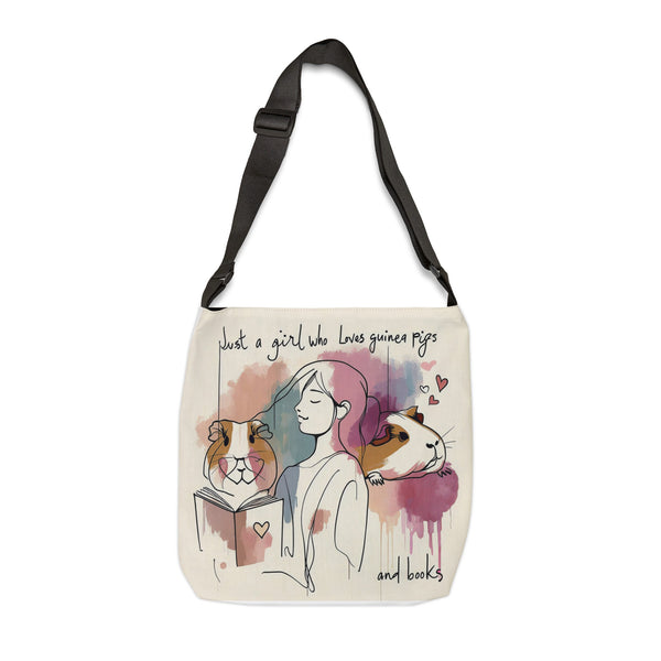 Just a Girl who Loves Guinea Pigs and Books Tote Bag - Style SP2P