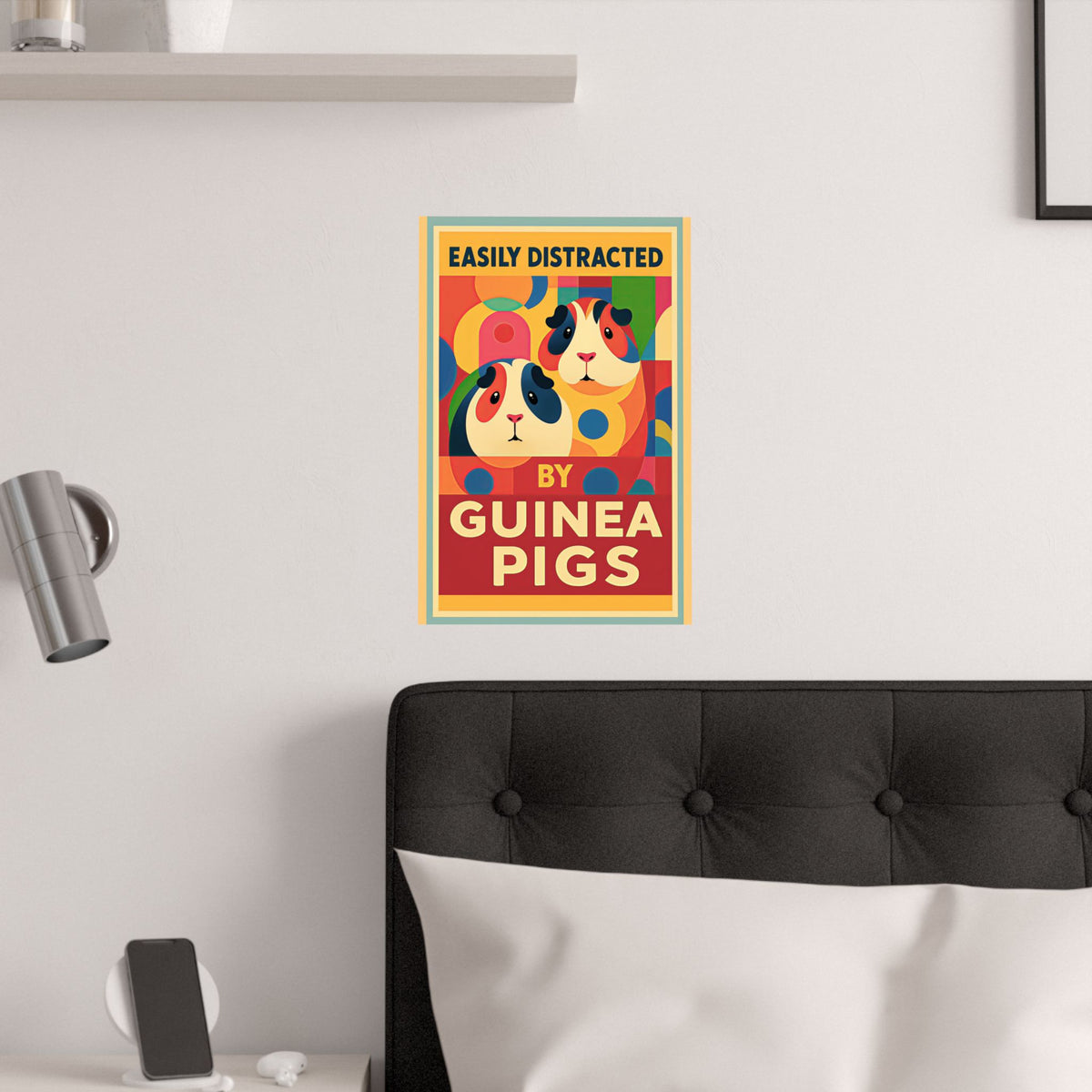 Easily Distracted by Guinea Pigs Satin Poster