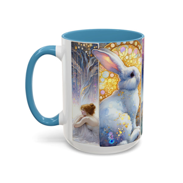 Enchanted Rabbit Coffee Mug, Fantasy Art Drinkware, Rabbit Lover Gift, Magical Mug for Tea, Cute Home Decor