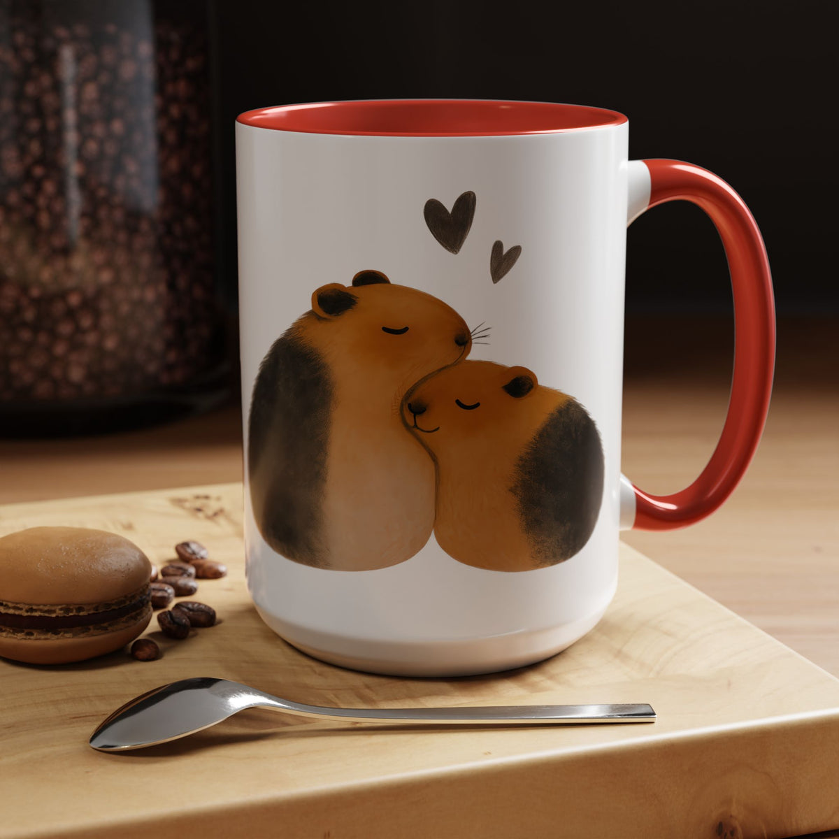 Copy of Cute Guinea Pig Couple Coffee Mug, Animal Lover Gift, Sweetheart Mug, Valentine’s Day Coffee Cup, Pet Lover Collectible
