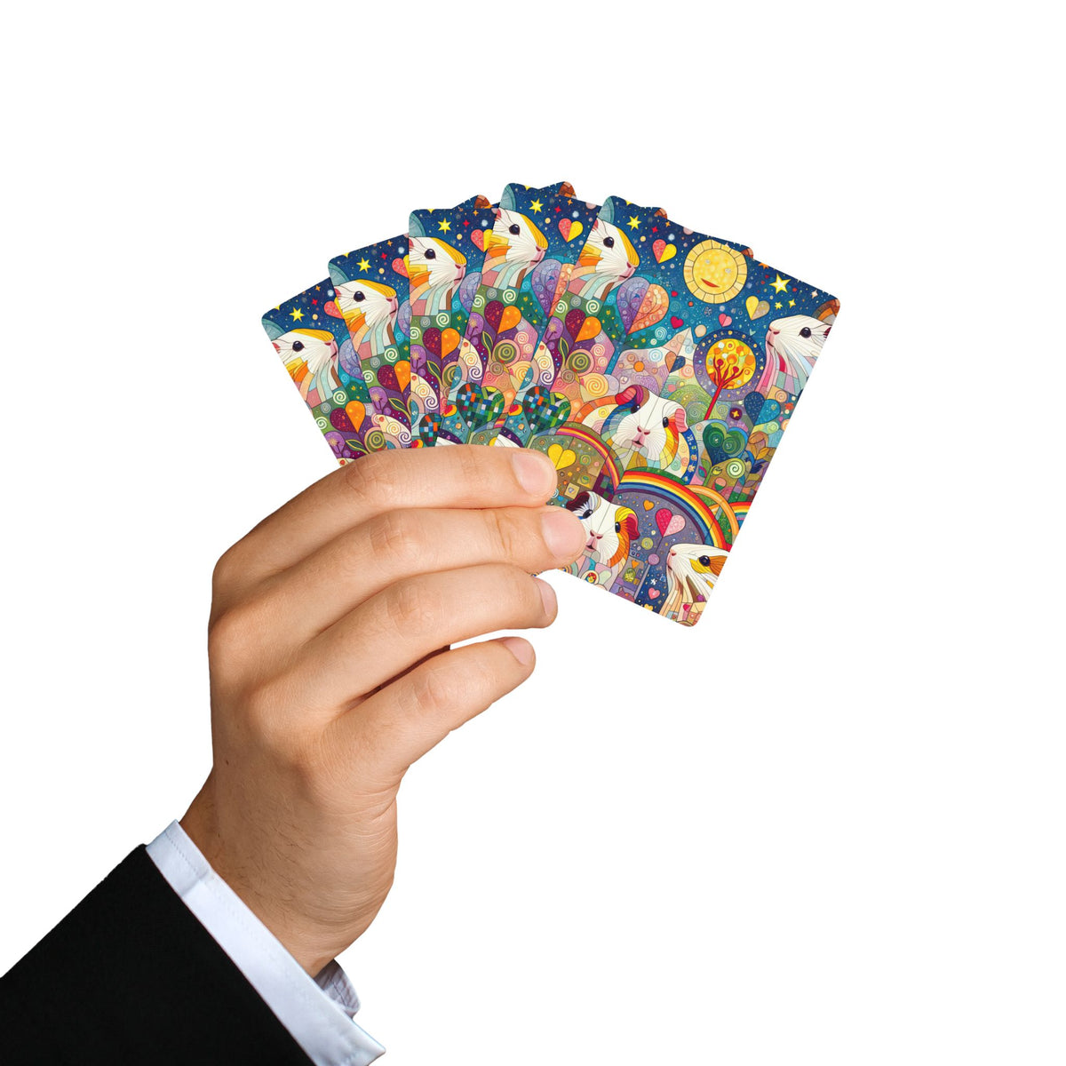Guinea Pig Rainbow Art Poker Playing Cards — Cute Animal Playing Cards