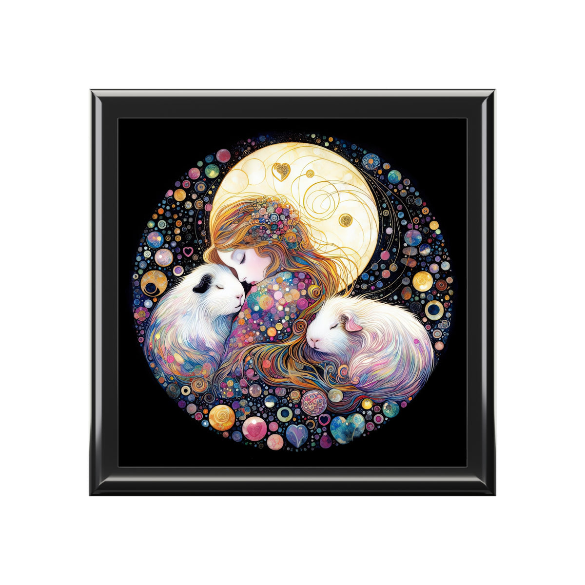 Sleeping Girl with Sleeping Piggies Keepsake Jewelry Box