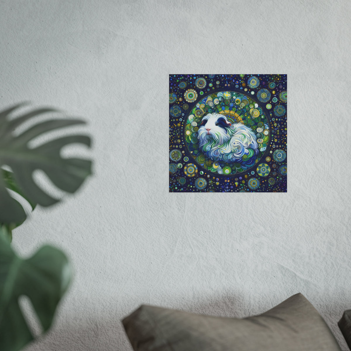 Blue Mandala Piggy Art Poster