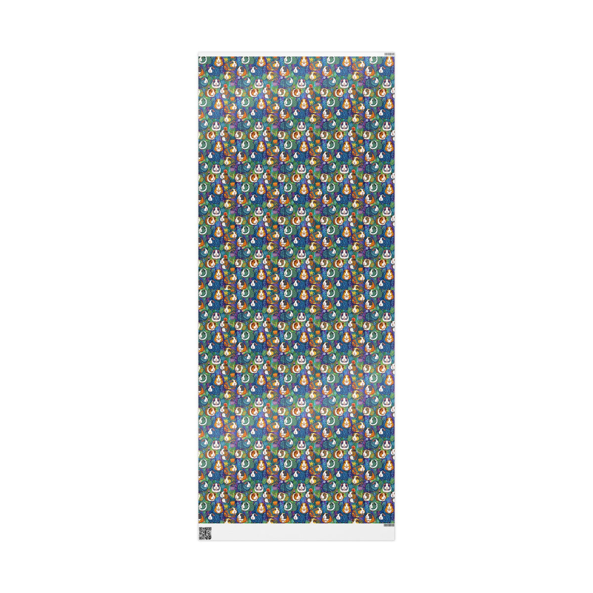 Blue Paisley Piggy - Guinea Pig Wrapping Paper