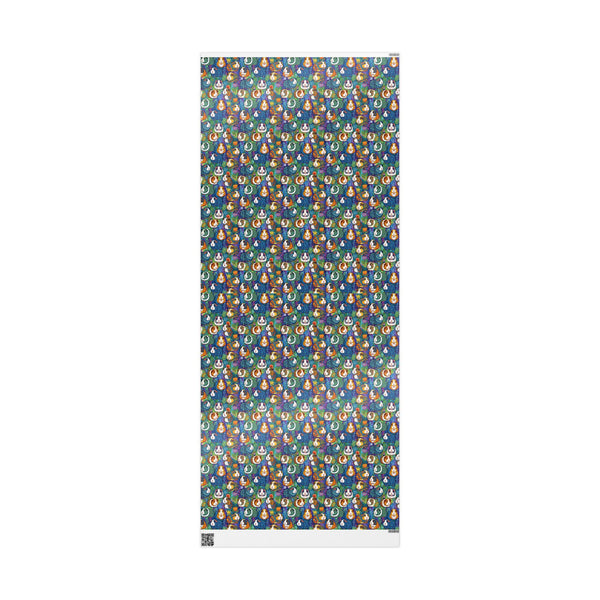 Blue Paisley Piggy - Guinea Pig Wrapping Paper