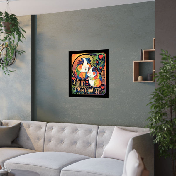 Cheeky Ginny Piggy Wiggy Satin Guinea Pig Poster