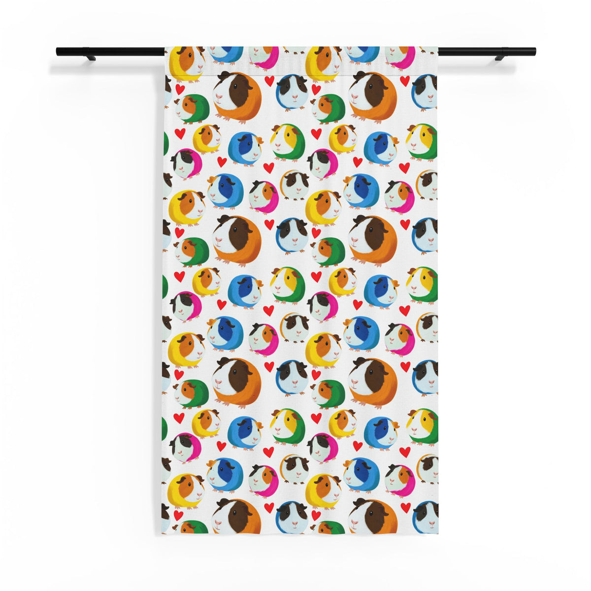 Poppin' Piggy Guinea Pig Sheer Window Curtain