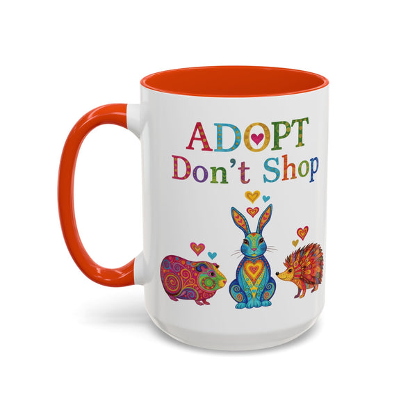 Adopt Don't Shop Boho Guinea Pig Mug in Orange
