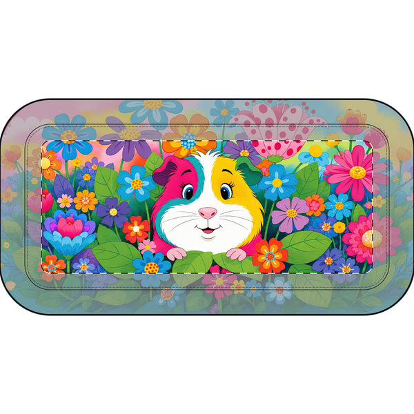 Perky Piggy in Colorful Flowers Guinea Pig Pencil Case