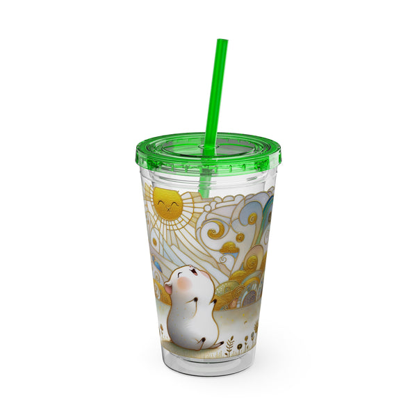 Summer Piggy Joy Guinea Pig Tumbler with Straw