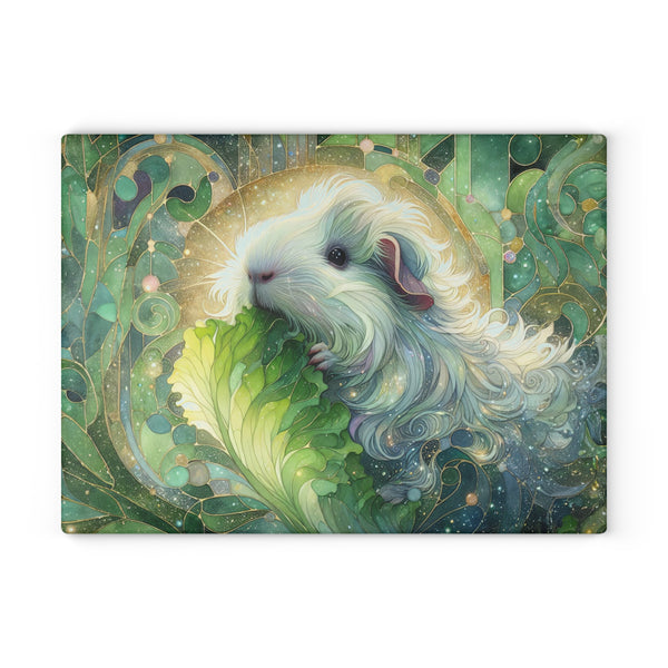 Gimme Greens Guinea Pig Glass Cutting Board