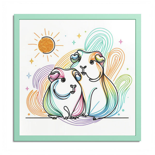 Sunny Piggy Vibes Framed Guinea Pig Wall Art