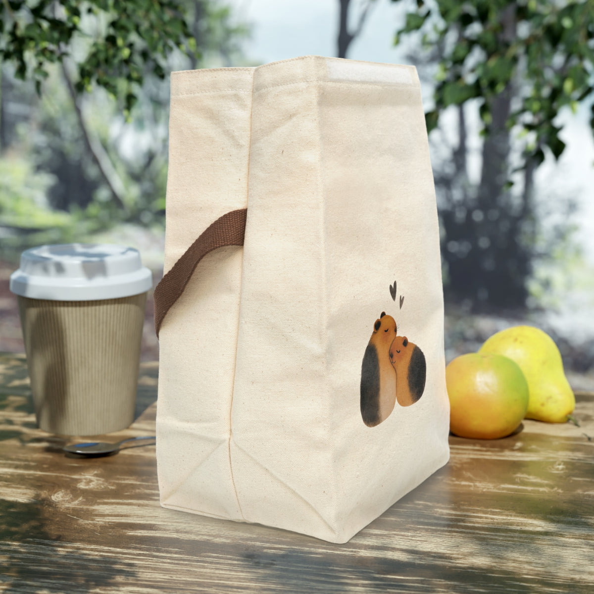 Cuddling Cavies Guinea Pig Canvas Lunch Bag