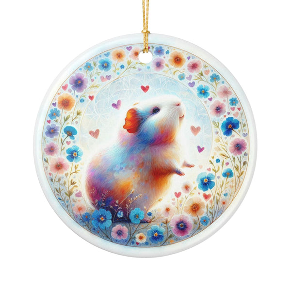 Wheekheart Bloom Guinea Pig Ceramic Ornament