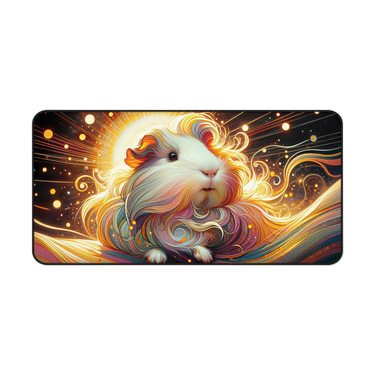 Cosmic Guinea Pig Desk Mat - Colorful Gaming Mouse Pad for Animal Lovers