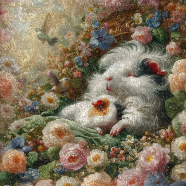 Dreamy Napping Piggies on Crushed Velvet Blanket - Piggy Pop