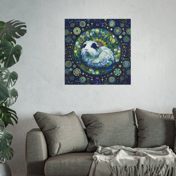 Blue Mandala Piggy Art Poster