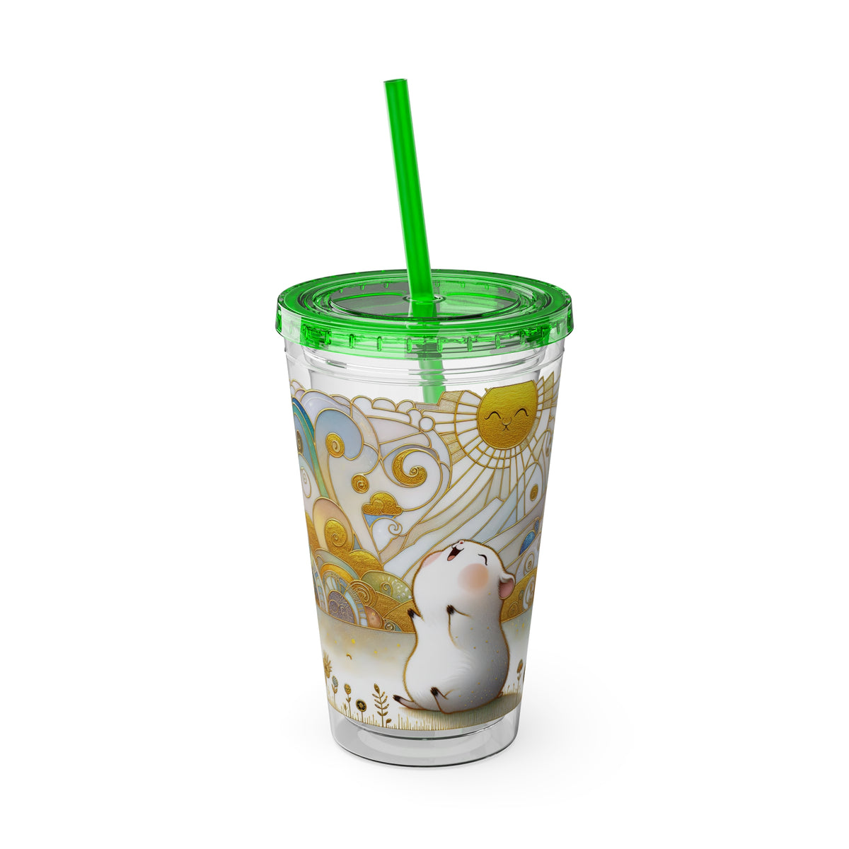 Summer Piggy Joy Guinea Pig Tumbler with Straw