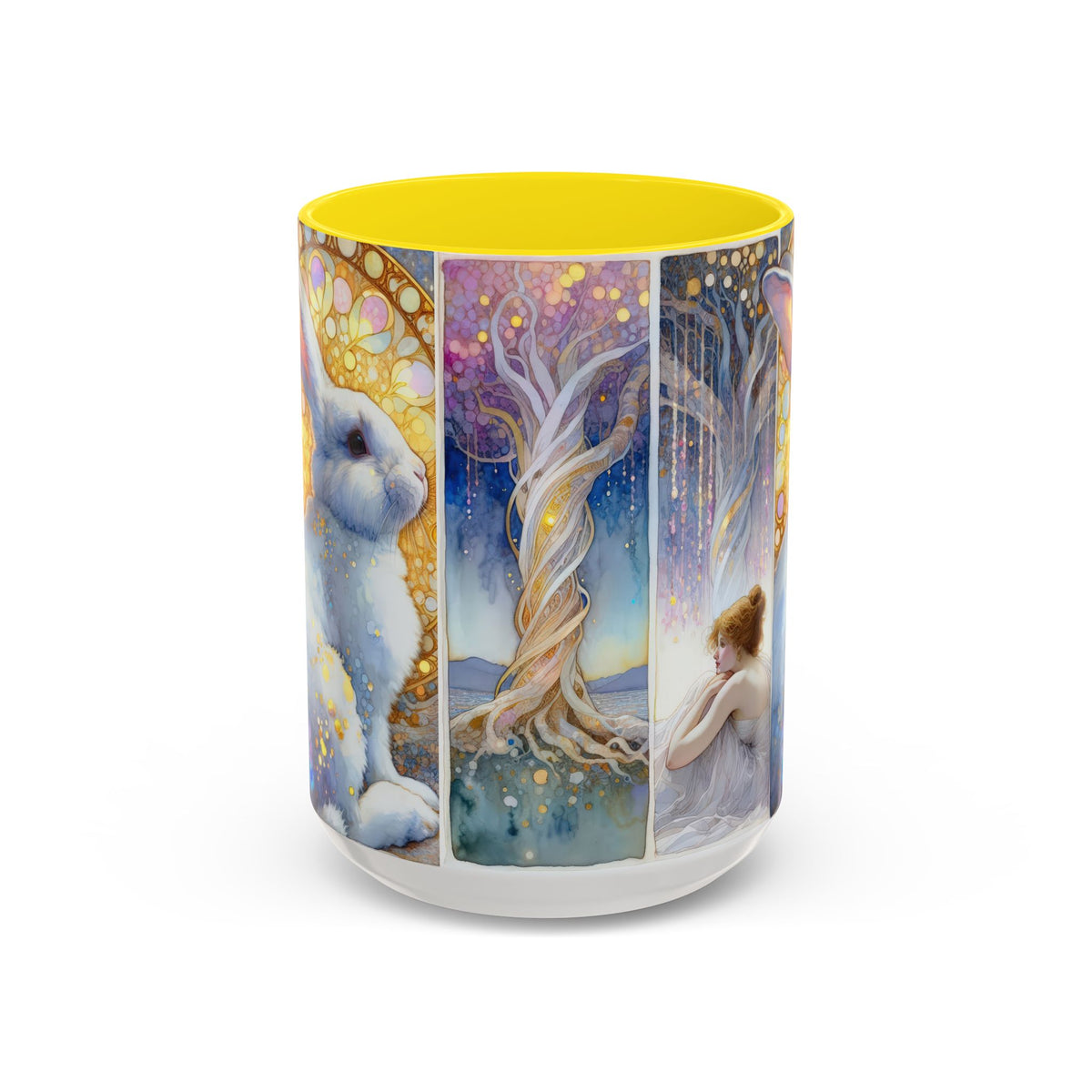 Enchanted Rabbit Coffee Mug, Fantasy Art Drinkware, Rabbit Lover Gift, Magical Mug for Tea, Cute Home Decor