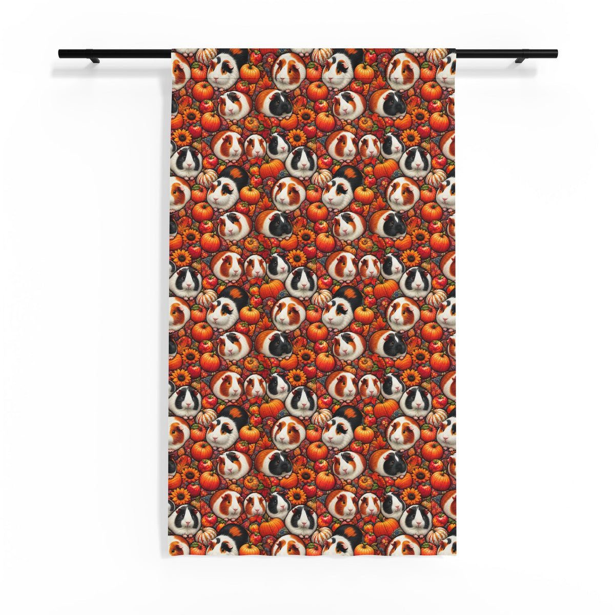 Pumpkin Patch Piggies Guinea Pig Sheer Window Curtain