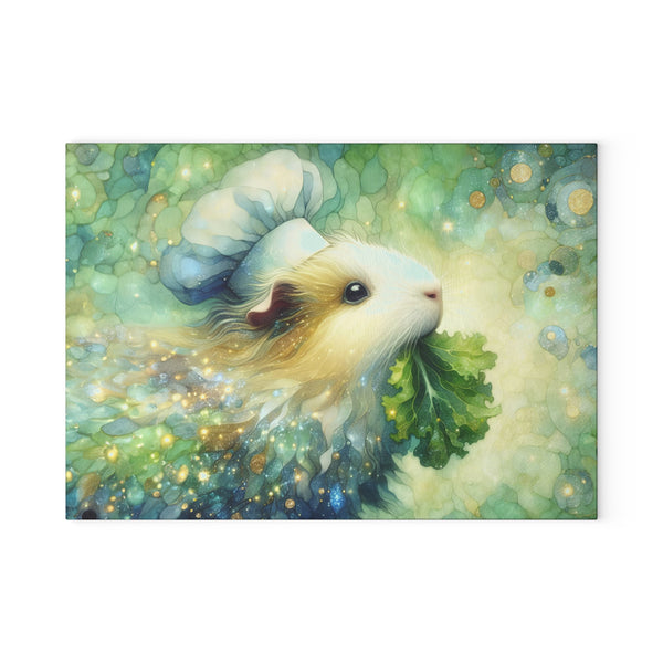 Piggy Nibbling Glass Guinea Pig Cutting Board