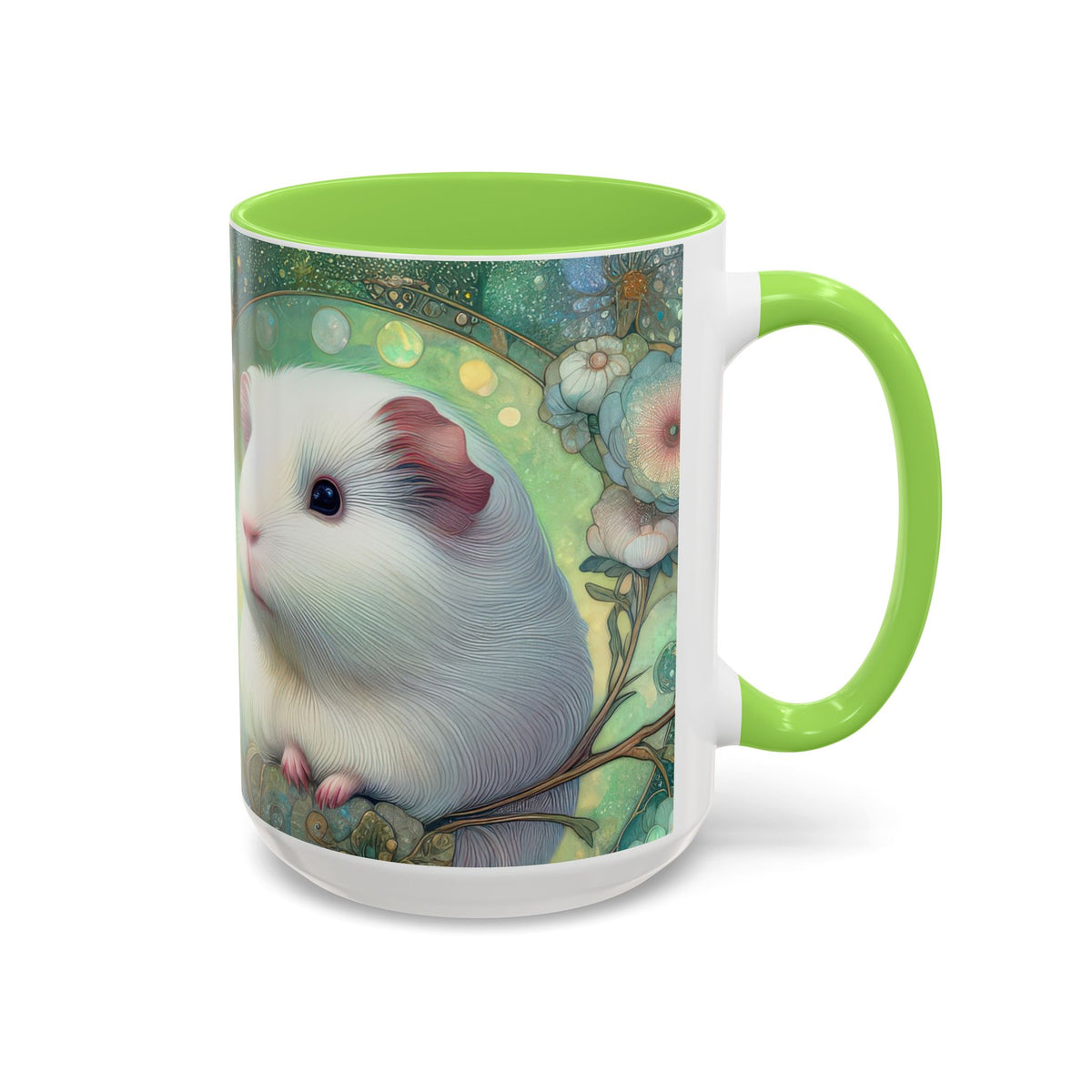 Colorful Guinea Pig Mugs, Cute Animal Coffee Cup, Floral Pet Lover Gift, Nature-Inspired Drinkware, Colorful Ceramic Mug