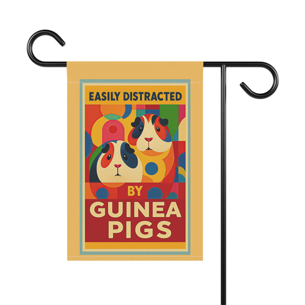 Garden Flag - "Easily Distracted by Guinea Pigs" Decorative Yard Banner