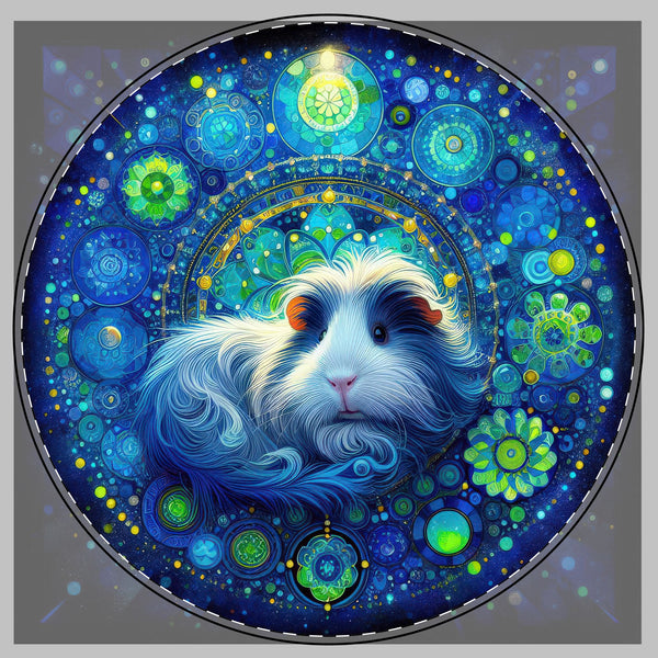 Guinea Pig Mandala Round Cutting Board