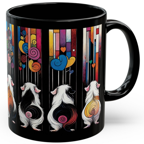 Piggy Butt Lineup - Black Guinea Pig Mug